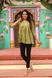 Hariyali Hues Pure Cotton Short Kurti