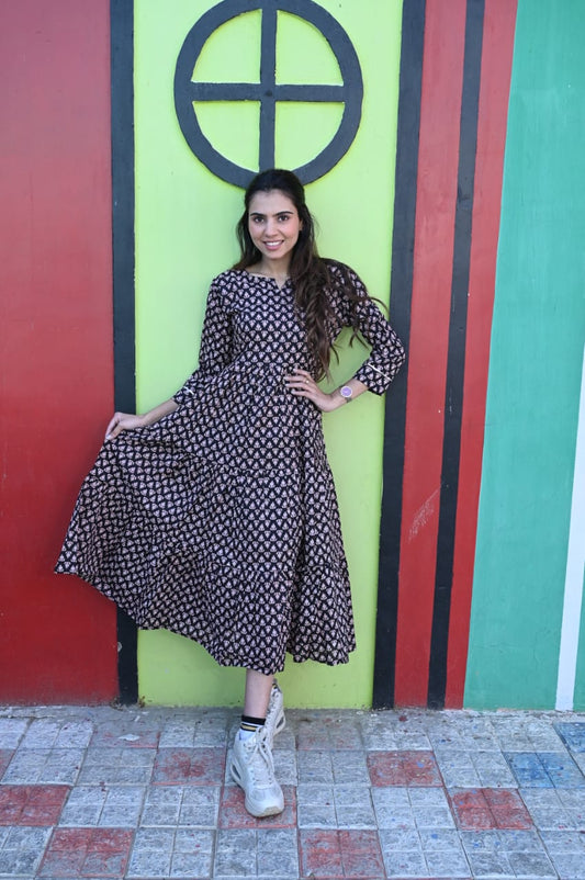 Pink Shadow Pure Cotton Dress With Pocket