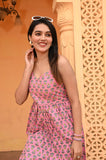 Pink Aura Pure Cotton Sleeveless Dress