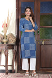 Blue Horizon Pure Cotton Long Kurti