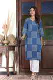 Blue Horizon Pure Cotton Long Kurti