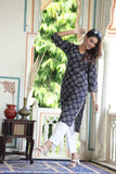 Black Petal Pure Cotton Long Kurti