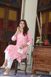 Blush Bloom Pure Cotton Long Kurti