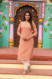 Peach Petal Pure Cotton Long Kurti