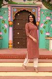 Cherry Mist Pure Cotton Long Kurti