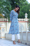 Ocean Bliss Pure Cotton Long Kurti