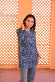 Moonlit Indigo Pure Cotton Short Kurti