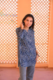 Moonlit Indigo Pure Cotton Short Kurti