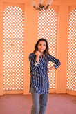 Maya Blue Pure Cotton Short Kurti