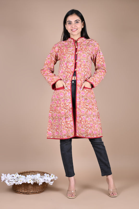 Bagru Hand Block Printed 2-Layer Winter Jacket