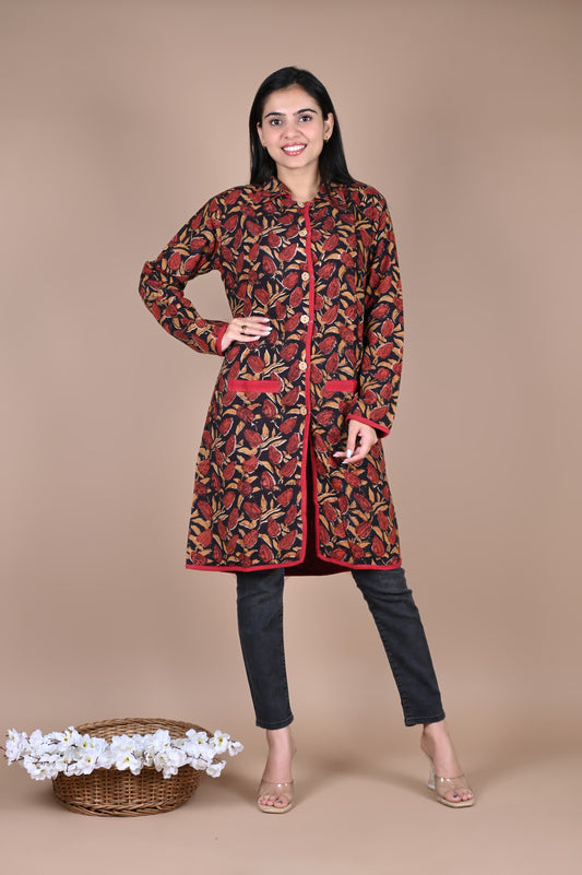 Bagru Hand Block Printed 2-Layer Winter Jacket