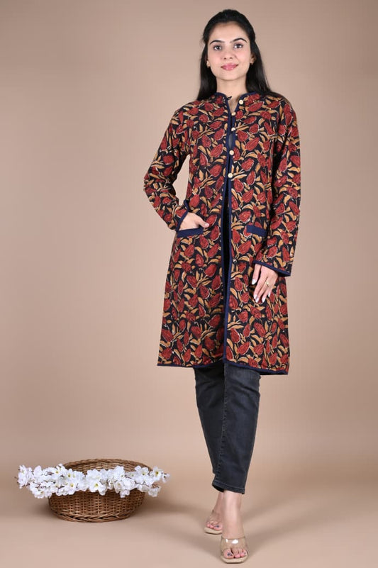 Bagru Hand Block Printed 2-Layer Winter Jacket