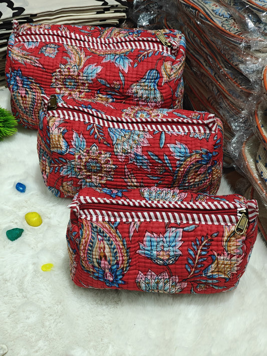 Floral Fantasy Set of 3 Pouches