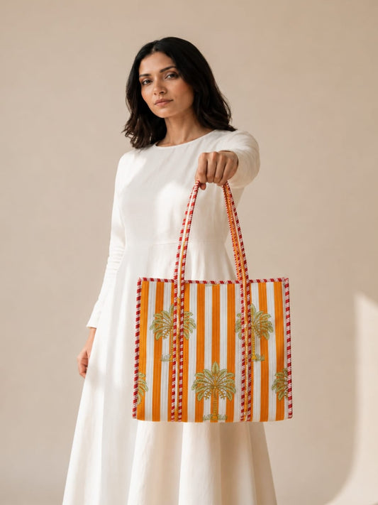 Tropical Tote Bag with Zip: 16 inches