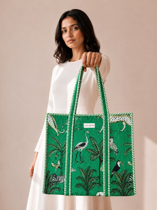 Hara Bhara Tote Bag with Zip