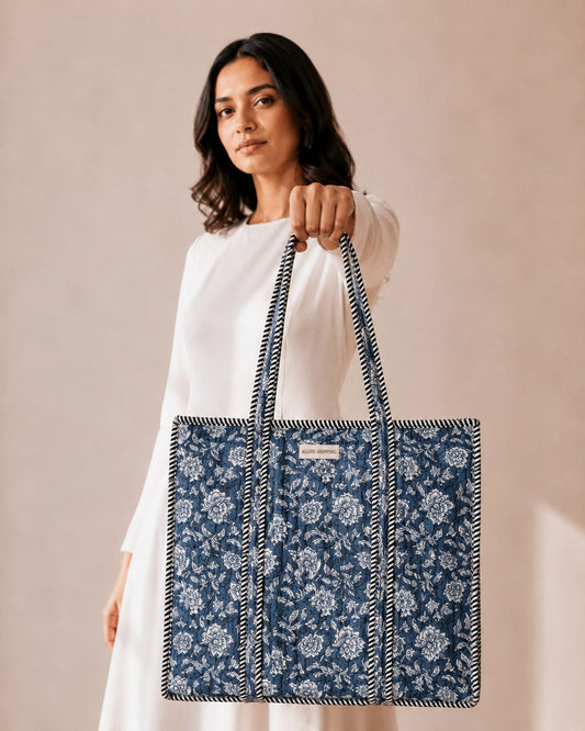 Moonflower Tote Bag with Zip