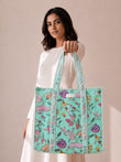Botanical Bloom Tote Bag with Zip