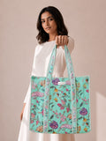 Botanical Bloom Tote Bag with Zip