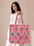 Blush Oasis Tote Bag with Zip