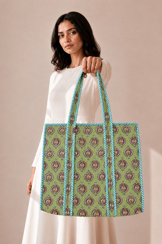 Spring Blossom Tote Bag with Zip