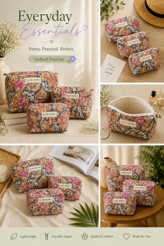 The Gardenia Set of 3 Pouches