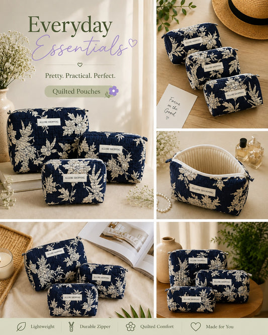 The Midnight Bloom Set of 3 Pouches