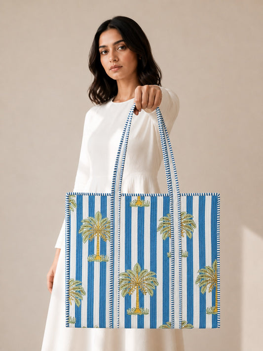 Twilight Bloom Tote Bag with Zip