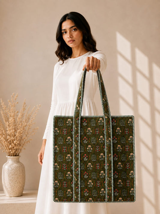 Serene Petals Tote Bag with Zip