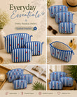 Blue Heart Shaped Set of 3 Pouches