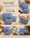 Blue Heart Shaped Set of 3 Pouches