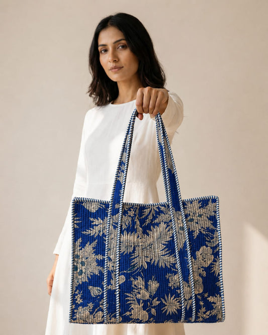 Moonflower Tote Bag with Zip