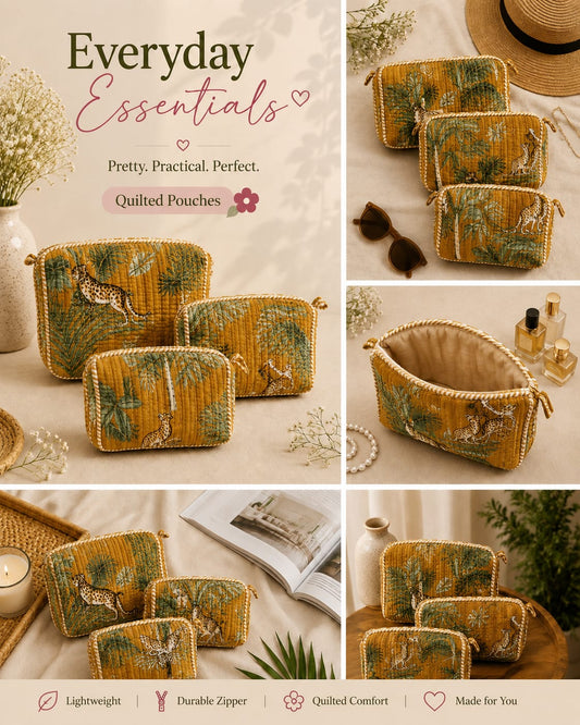 The Gardenia Set of 3 Pouches