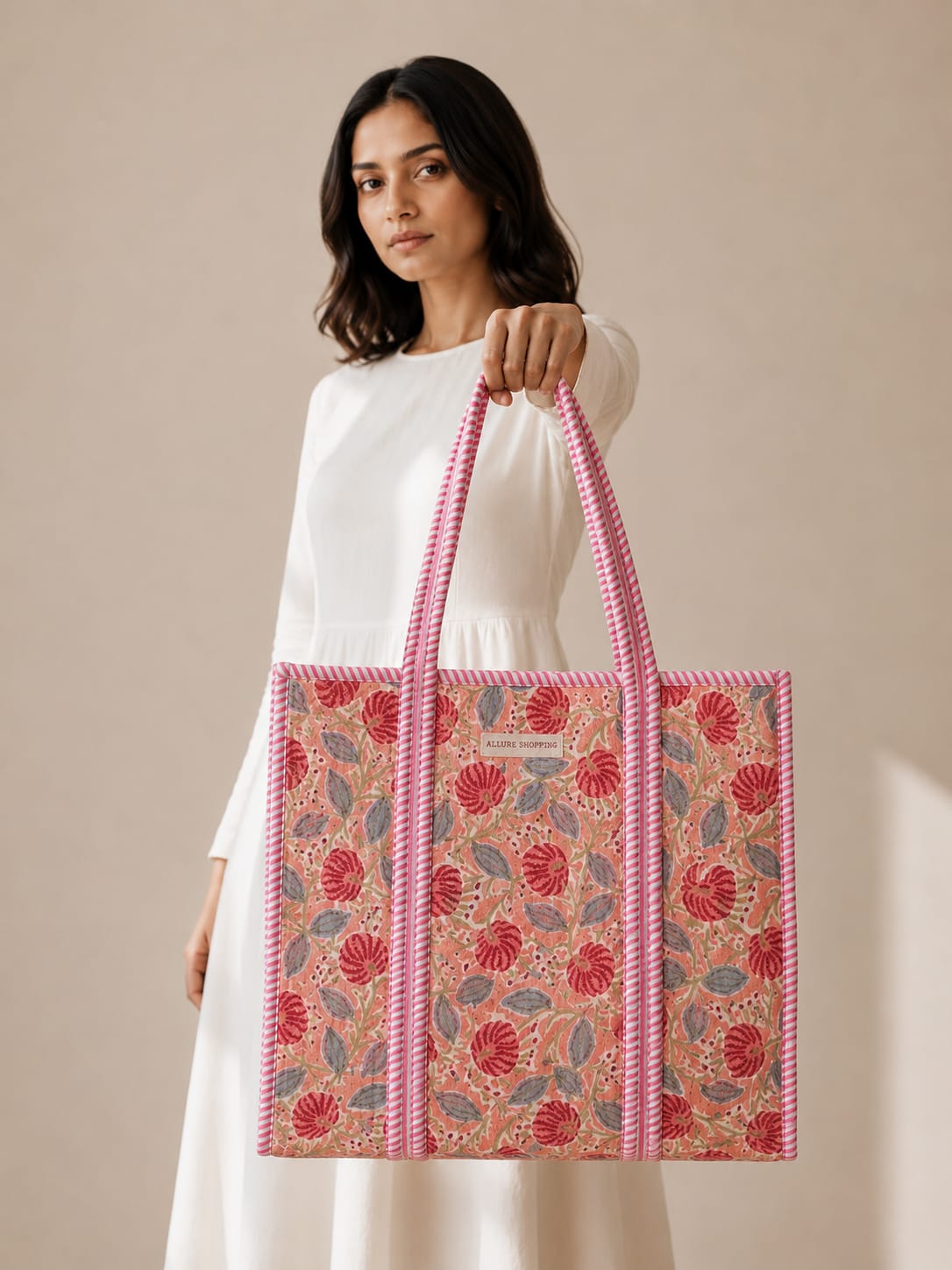 Floral Edit Tote Bag with Zip