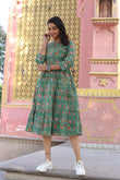 Green Meadow Pure Cotton Dress With Pocket