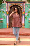Cherry Mist Pure Cotton Short Kurti
