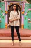 Frosted Bloom Pure Cotton Short Kurti