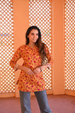 Soft Sunshine Bloom Pure Cotton Short Kurti