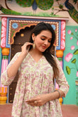 Frosted Bloom Pure Cotton Short Kurti