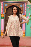 Frosted Bloom Pure Cotton Short Kurti
