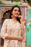 Frosted Bloom Pure Cotton Short Kurti