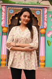 Frosted Bloom Pure Cotton Short Kurti