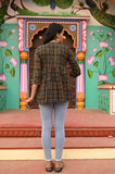 Olive Bloom Pure Cotton Short Kurti