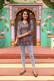 Tricolor Bloom Pure Cotton Short Kurti