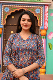 Tricolor Bloom Pure Cotton Short Kurti