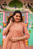 Peach Whisper Pure Cotton Short Kurti