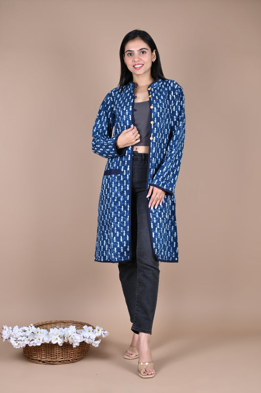 Bagru Hand Block Printed 2-Layer Winter Jacket