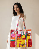Coastal Beach Tote Bag with Zip
