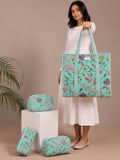 Botanical Bloom Tote Bag with Zip