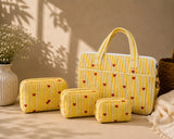 Yellow Heartthrob Tote Bag with Zip
