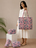 Evergreen Floral Tote Bag with Zip